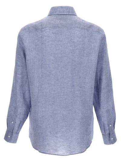 Shop Brunello Cucinelli Linen Shirt In Blue