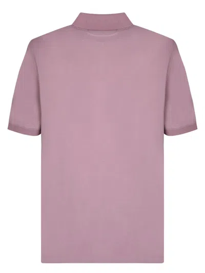 Shop Brunello Cucinelli Logo Cotton Polo Shirt In Purple