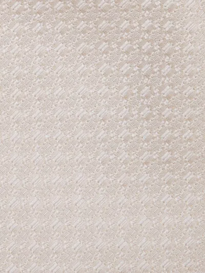 Brunello Cucinelli Jacquard Micro-pattern Cream Tie In White