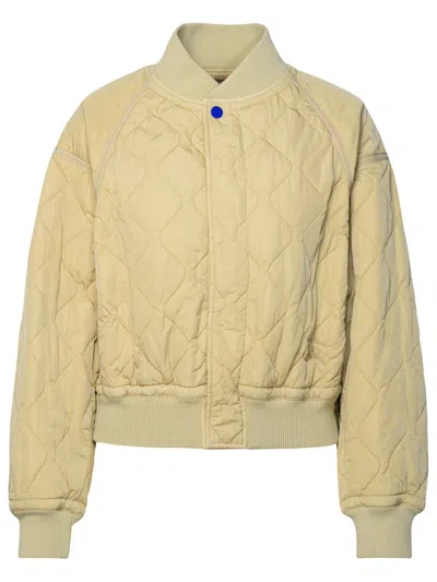 Shop Burberry Nylon Bomber Jacket In White