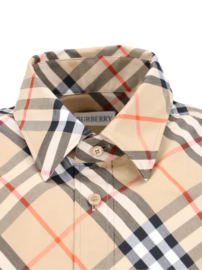 Shop Burberry Shirts In Sand Ip Check