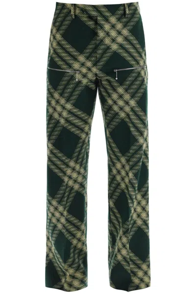 Shop Burberry Straight Cut Checkered Pants In Multicolor
