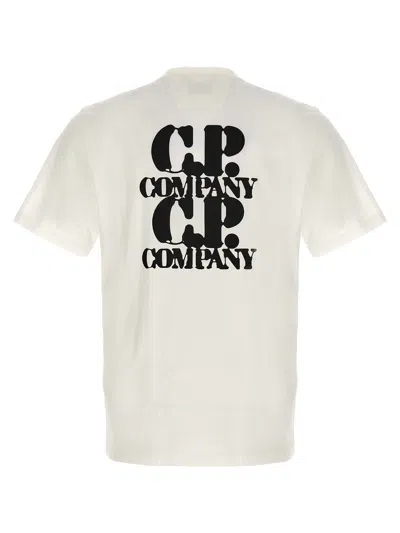 Shop C.p. Company 'graphic' T-shirt In White/black