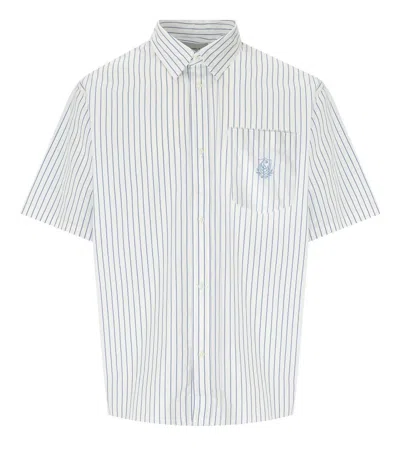 Shop Carhartt Wip  S/s Linus White Light Blue Shirt