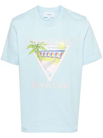 Shop Casablanca T-shirt With Print In Tennis Club