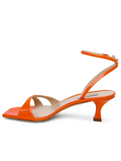 Shop Casadei Tiffany Leather Sandals In Orange