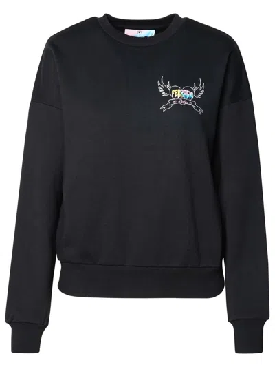 Shop Chiara Ferragni Black Cotton Sweatshirt