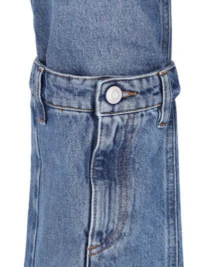Shop Coperni 'open Knee' Jeans In Blue