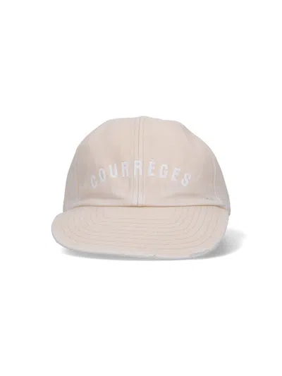 Courrèges Logo Baseball Cap In White