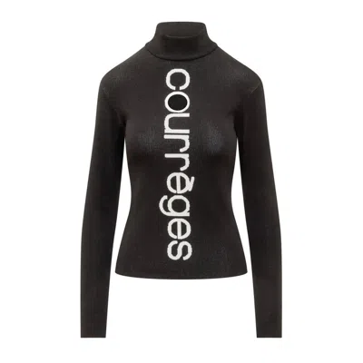 Shop Courrèges Courreges Sweaters In Black/heritage White