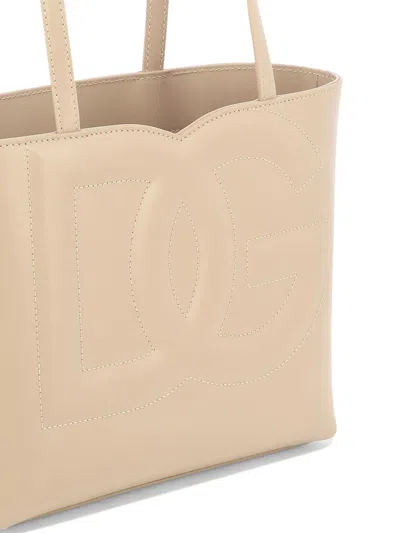 Shop Dolce & Gabbana Powder Pink Leather Tote Bag