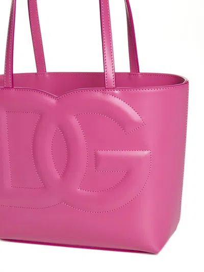 Shop Dolce & Gabbana Pink Leather Tote Bag In Fuchsia
