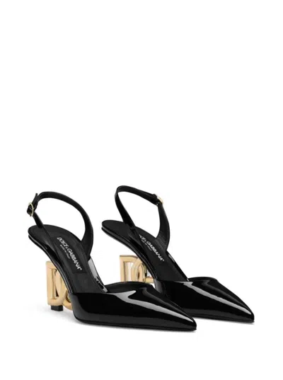 Shop Dolce & Gabbana 'lollo' Slingback In Black