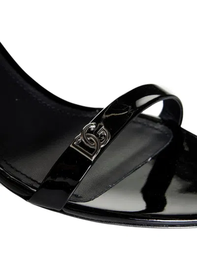 Shop Dolce & Gabbana Patent Leather Sandals In Black