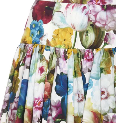 Shop Dolce & Gabbana Skirt With Floral Print In Multicolour