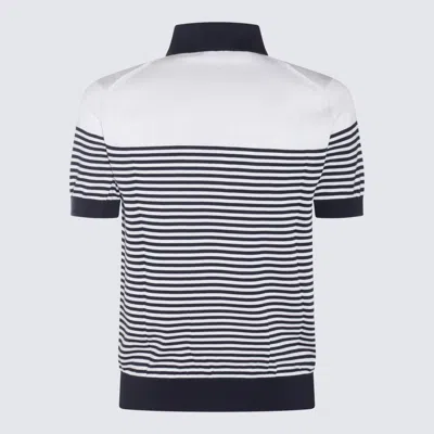 Shop Dolce & Gabbana Striped Polo Shirt In White
