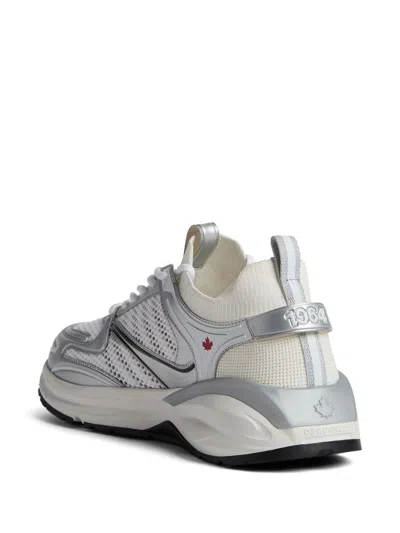 Dsquared2 Sneakers In Bianco+nero+argento