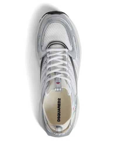 Dsquared2 Sneakers In Bianco+nero+argento