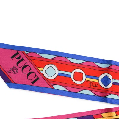 Shop Pucci Multicolor Silk Scarves In Peonia/rosso