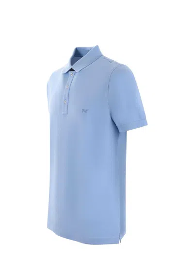 Shop Fay Piquet Polo Clothing In Blue