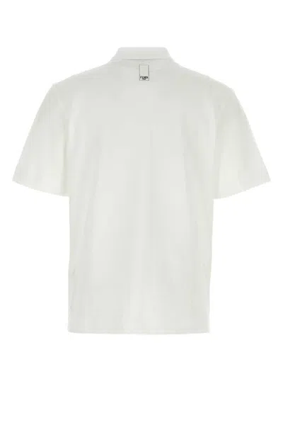 Shop Fendi Polo Shirts In Bianco Ottico