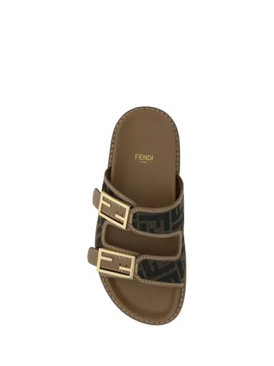 Shop Fendi Sandals In Tabac.ner+miele Scur