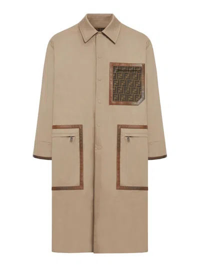 Shop Fendi Single Breasted Coat In Brown