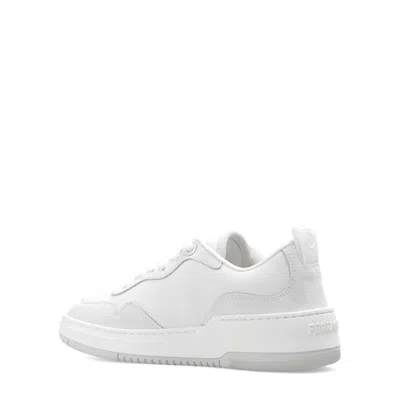 Shop Ferragamo Gancini Leather Sneakers In White