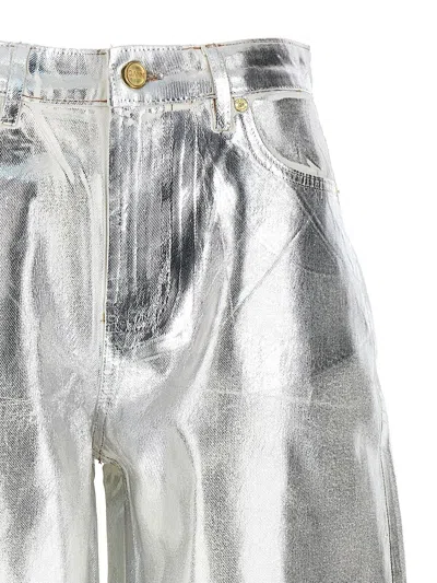 Shop Ganni Jeans In Silver