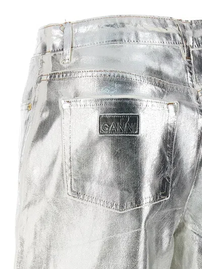 Shop Ganni Jeans In Silver