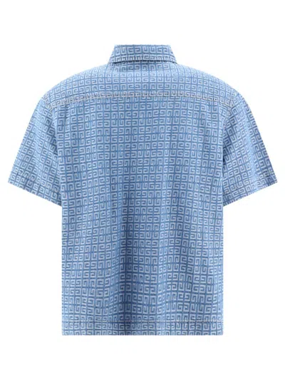 Shop Givenchy Denim Logo Shirt In Blue