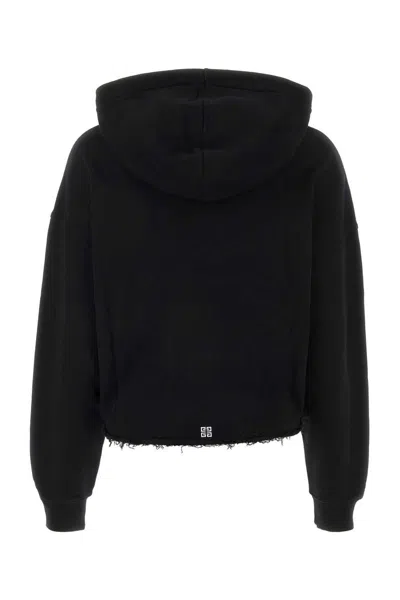 Shop Givenchy "" Cropped Hoodie In Black