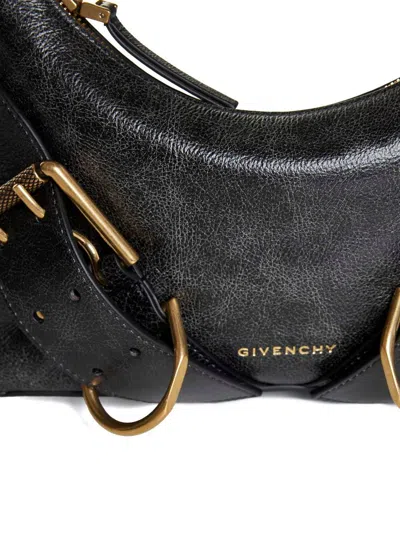Shop Givenchy Voyou Leather Shoulder Bag In Black