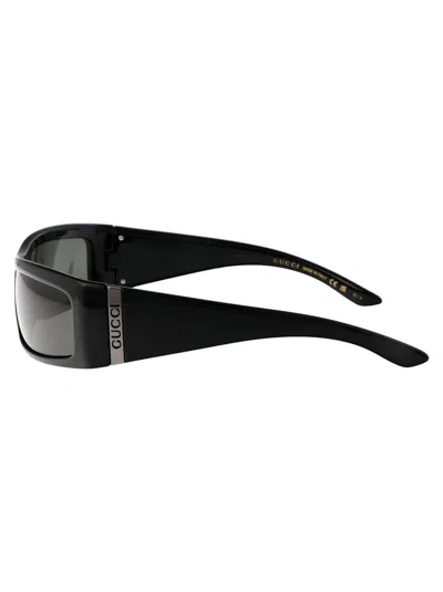 Shop Gucci Sunglasses In 007 Black Black Grey