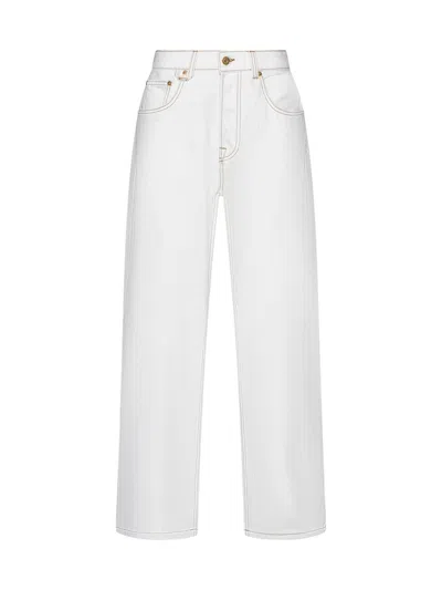 Shop Jacquemus Jeans In Off-white/tabaac