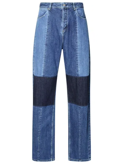Shop Jil Sander Patchwork Design Jeans In Blue