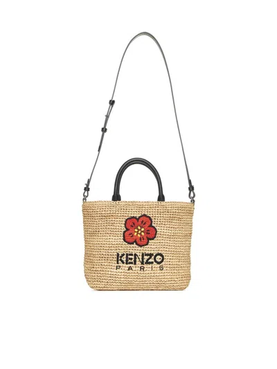 Shop Kenzo 'boke Flower' Small Shopping Bag In Beige