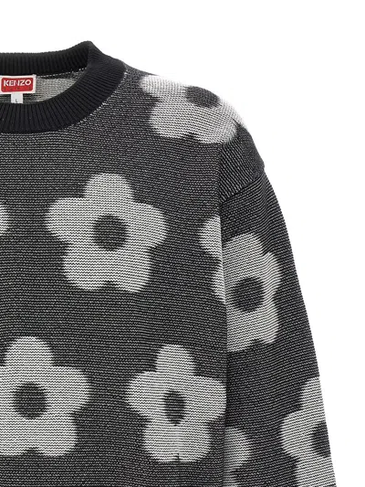 Shop Kenzo 'flower Spot' Sweater In White/black
