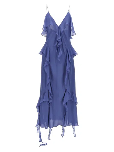 Shop Khaite Dresses In Blue Iris