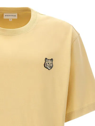 Shop Maison Kitsuné 'bold Fox Head' T-shirt In Beige