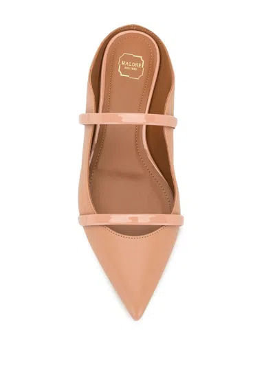 Shop Malone Souliers Maureen Leather Flat Mules In Nude/blush