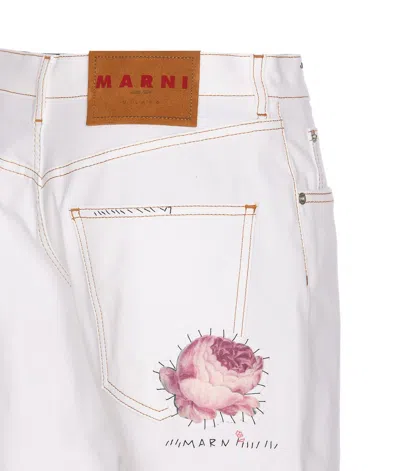 Shop Marni White Cotton Shorts In Lily White