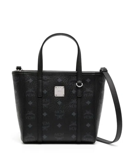 Shop Mcm 'm-veritas' Mini Shopping Bag In Black