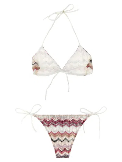 Shop Missoni Triangle Bikini Set In Pink