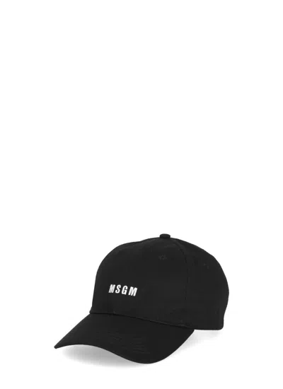 Shop Msgm Baseball Hat With Logo In Black