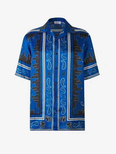 Shop Off-white Bandana Shirt Clothing In Blue