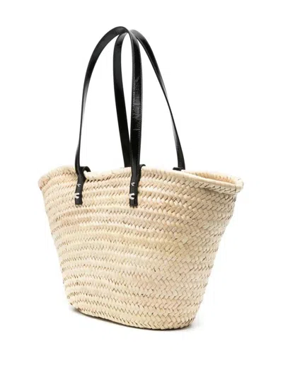 Shop Palm Angels Straw Tote Bag In 1010