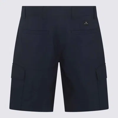 Shop Paul Smith Navy Blue Cotton Shorts