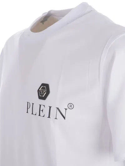 Shop Philipp Plein Logo T-shirt In White