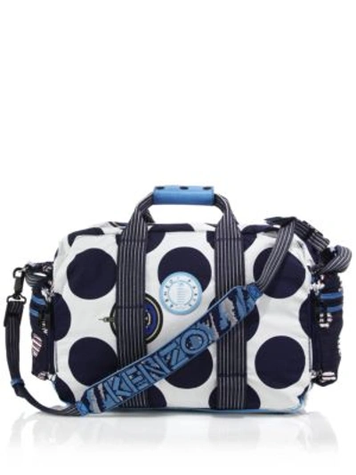 Kenzo Nylon Travelling Bag In Blue-white